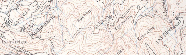 Karyes - Filotheou old map Zwerger